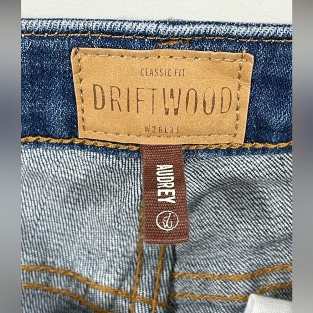 Driftwood Audrey La Luna Straight Leg Jeans Embroidery & Sequin Trim Size 26 - Picture 3 of 8